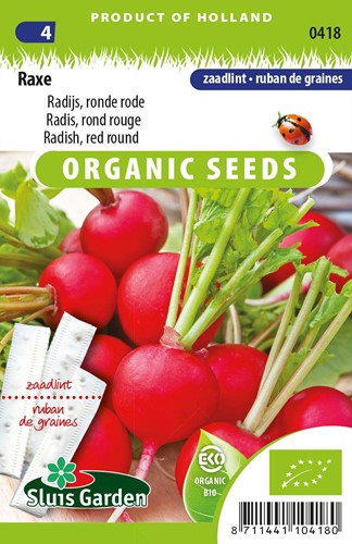 Radish, red round Raxe Seedtape EKO
