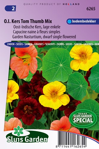 Nasturtium, Indian Cress dwarf sinlge Tom Thumb mix