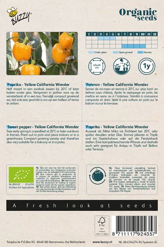 Bio Sweet pepper California Wonder Yellow-2