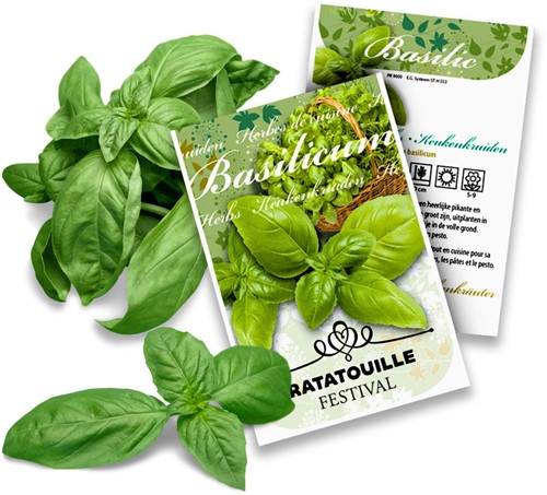 Basil Personalized Printed Seed Packets - 50 pieces