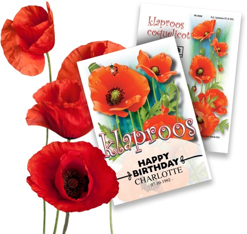 Poppy Personalized Printed Seed Packets - 20 pieces