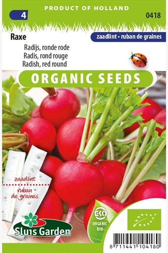 Radish, red round Raxe Seedtape EKO
